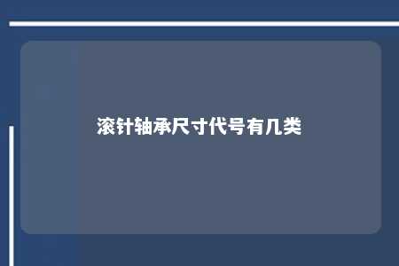 滚针轴承尺寸代号有几类 